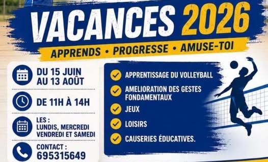 Vancances 2026 : Le volleyball au rendez-vous !